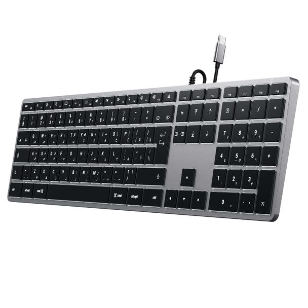 Klawiatura przewodowa USB C QWERTY Satechi Slim W3 Wired ST-UCSW3M szara