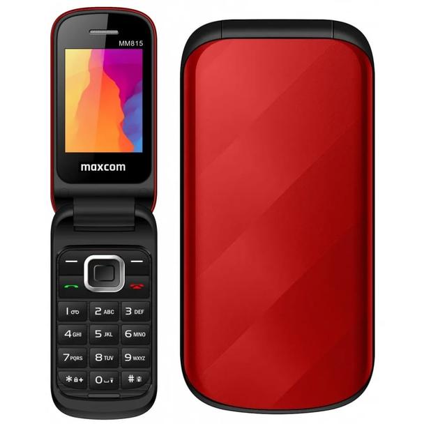 MAXCOM telefon dla seniora z klapką MM815 czerwony