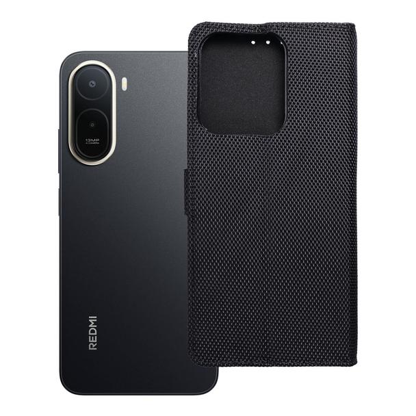 Etui z klapką na Xiaomi Redmi A7 PRO 4Card RFID antykradzieżowe tech fabric czarne