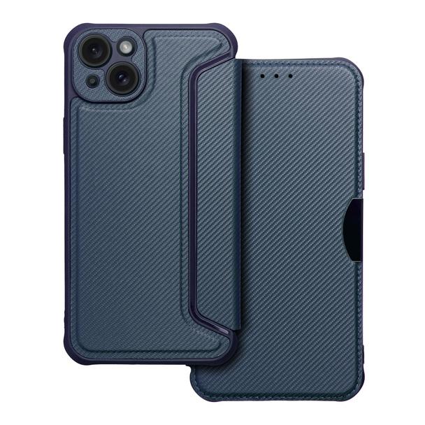 Etui z klapką na iPhone 15 PLUS Razor Book niebieskie
