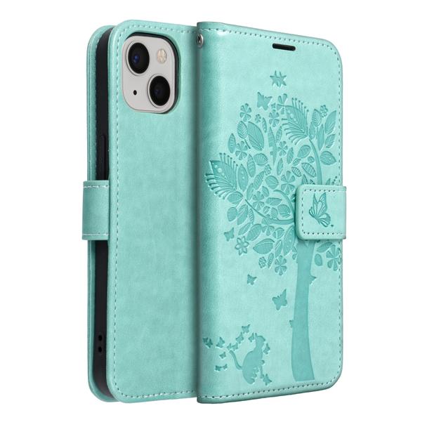 Etui z klapką na iPhone 13 Mezzo Book drzewo zielone