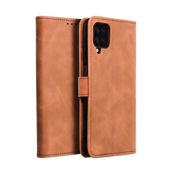 Etui z klapką na Samsung A12 / M12 Tender Book brązowe