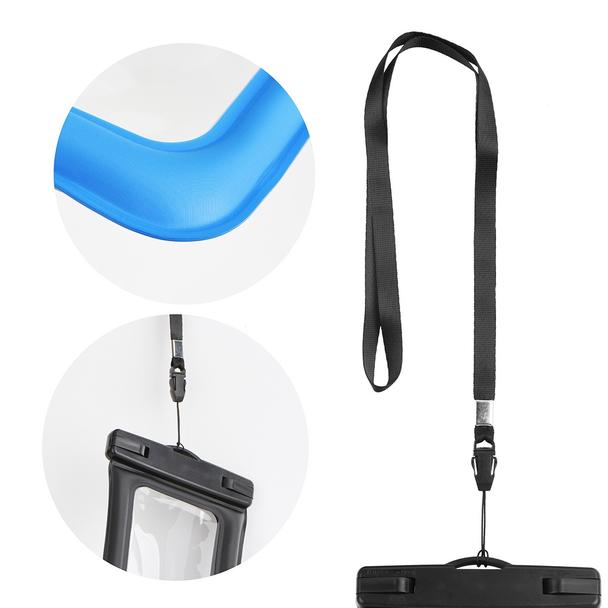 Etui na telefon uniwersalne wodoodporne z plastikowym zamknięciem AIRBAG niebieskie