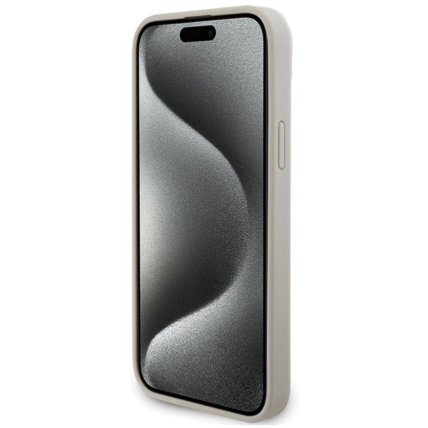 GUESS futerał do IPHONE 13 / 14 / 15 GUHCP15SPCRTHCD (Croco Triangle Metal Logo) złoty