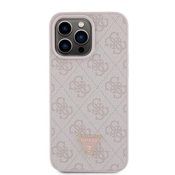 GUESS futerał do IPHONE 15 Pro Max GUHCP15XP4TDPP (PU Leather 4G Triangle Strass) różowy