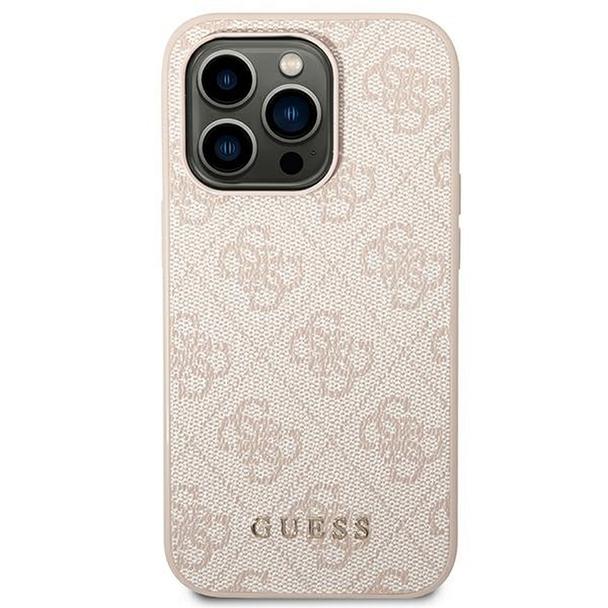 GUESS futerał do IPHONE 14 Pro GUHCP14LG4GFPI (4G Gold Logo) różowy