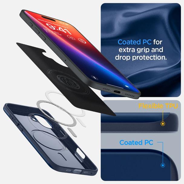 SPIGEN futerał THIN FIT MAG kompatybilny z MagSafe do IPHONE 16 navy blue