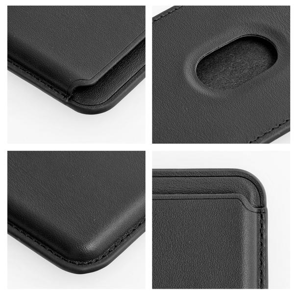 Portfel magnetyczny na karty LEATHER MAG WALLET kompatybilny z MagSafe  czarny