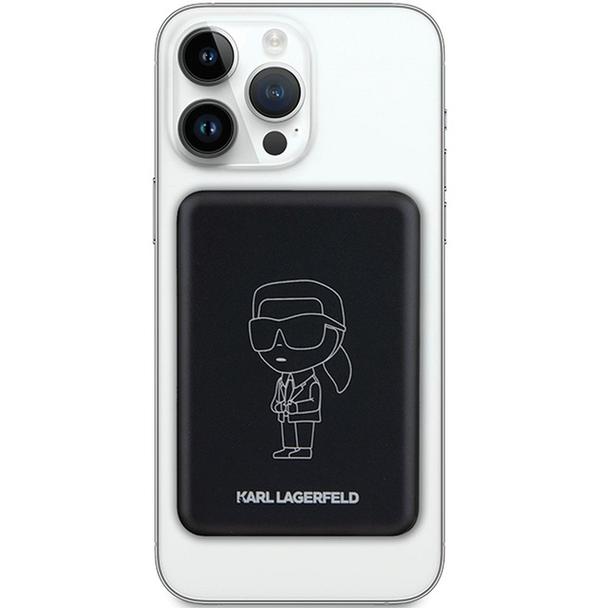 KARL LAGERFELD powerbank 5000 mAh z ładowaniem indukcyjnym kompatybilny z MagSafe 15W KLPBM5KIOTTGK czarny
