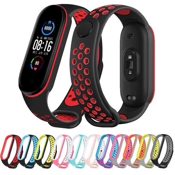 Pasek silikonowy do XIAOMI Mi Band 5 / 6 / 7 różowy (07)