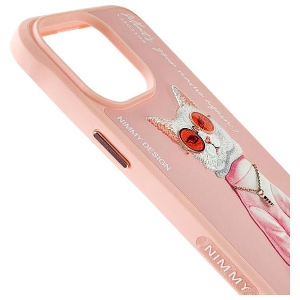 NIMMY futerał GLASSES COOL CAT do IPHONE 15 Pro Max różowy