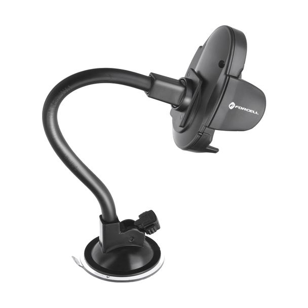 Uchwyt na telefon do samochodu uniwersalny Forcell F-Grip Oval 27 cm do szyby / deski / kratki czarny
