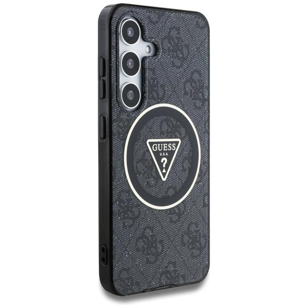 GUESS futerał do SAMSUNG S25 GUHMS25SHG4PRTGK (Magnetic IML Metal Glitter 4G Circle Triangle) czarny