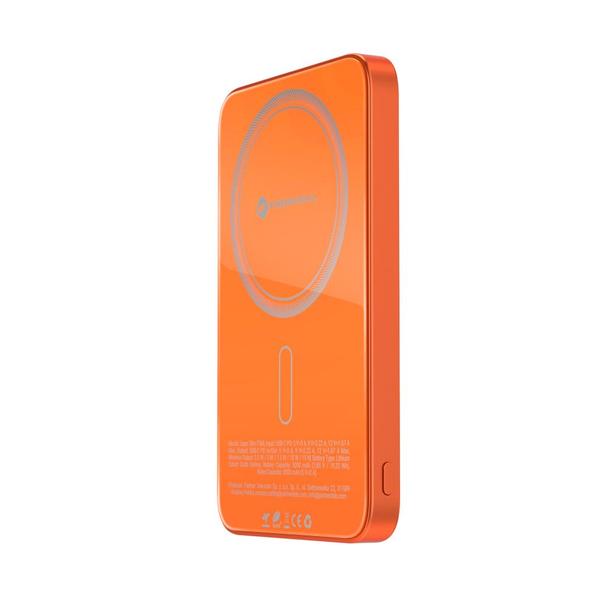 Powerbank zgodny z MagSafe Forcell F-Energy SuperSlim F5K8 QC4.0 PD3.0 15W 5000 mAh pomarańczowy 0INT