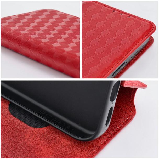 Etui z klapką na Motorola G57 POWER Cubic Book czerwone
