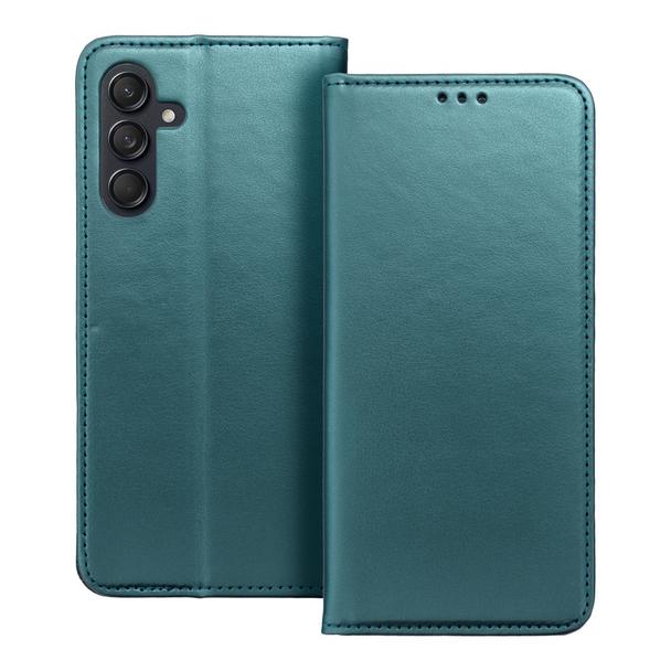 Etui z klapką na Samsung M55 5G Smart Magneto ciemnozielone