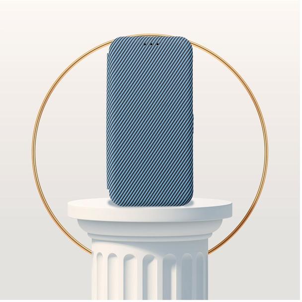 Etui z klapką na iPhone 14 PRO Folio Side Magnet niebieskie