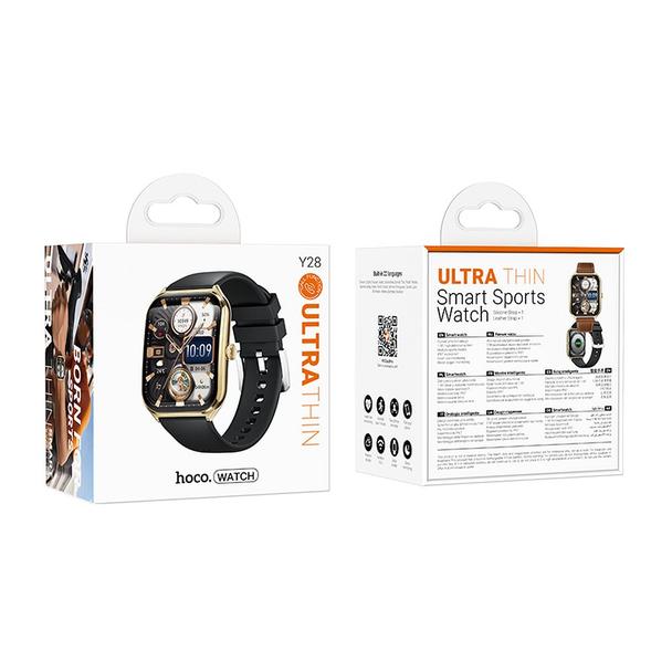 Smartwatch Hoco 1,96" AMOLED IP67 z funkcją rozmowy Y28 złoty