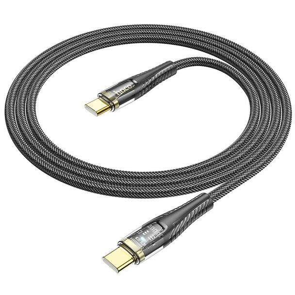 Kabel USB C do USB C Hoco 3A 60W 1,2 m U121 czarny