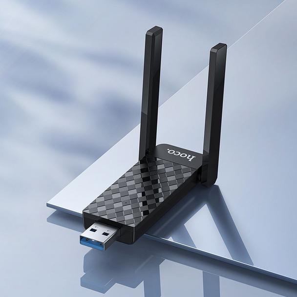 Karta sieciowa WiFi 6 USB A (2 anteny) Hoco HI34 black