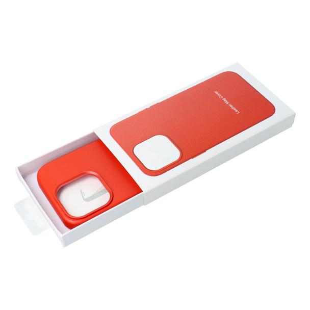 Futerał LEATHER MAG COVER kompatybilny z MagSafe do IPHONE 16 Pro czerwony
