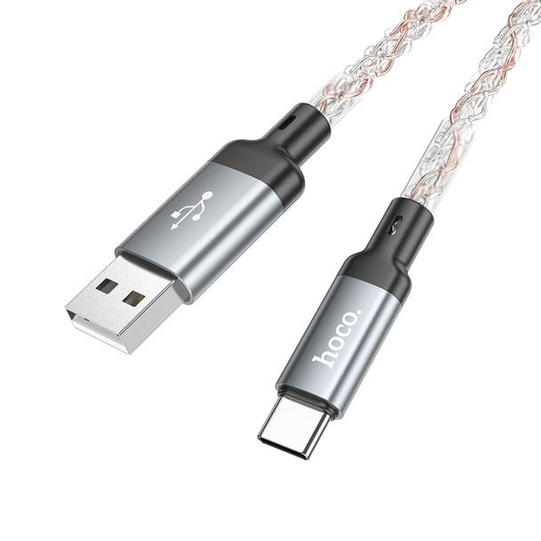 Kabel USB A do USB C Hoco 3A 1 m U112 szary
