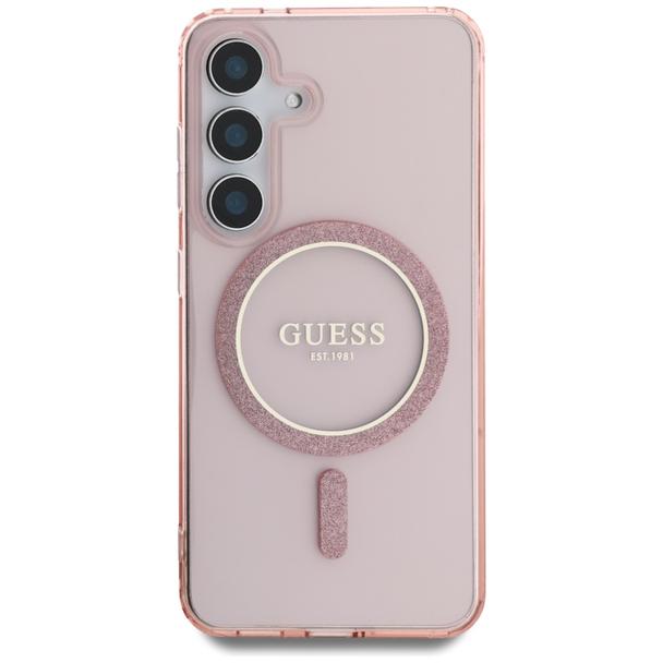 GUESS futerał do SAMSUNG S25 GUHMS25SHFGEREP (Magnetic IML Glitter Circle) różowy