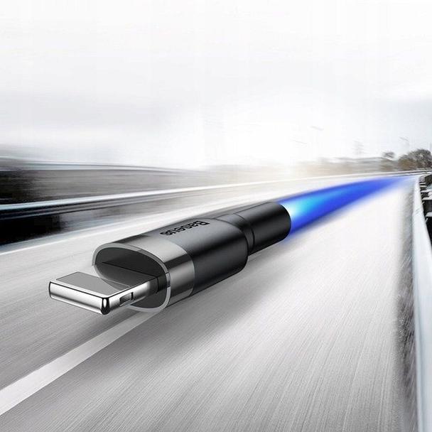 BASEUS kabel USB A do Lightning 2,4A Cafule CAMKLF-BG1 0,5 m czarno szary