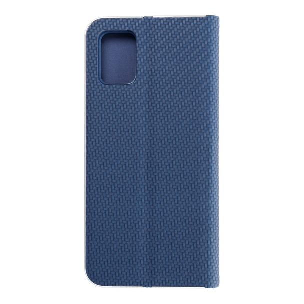 Etui z klapką na Samsung A51 Luna Book Carbon niebieskie