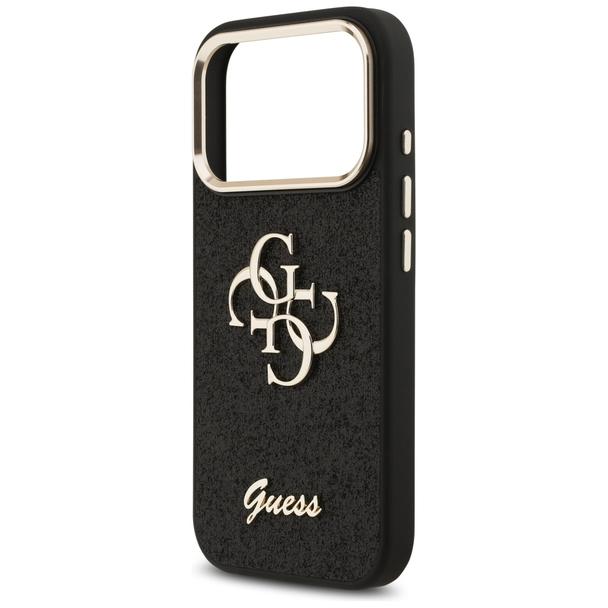 GUESS futerał do IPHONE 17 Pro GUHCP17LHG4SGCK (Fixed Glitter Big 4G Metal Frame) czarny
