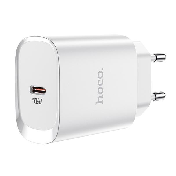 Ładowarka sieciowa do telefonu Hoco USB C PD 20W N14 biała