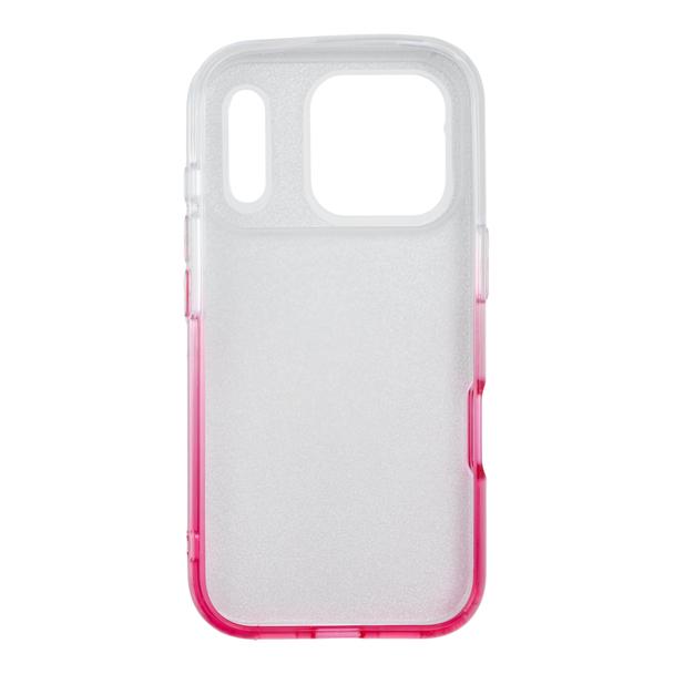 Etui na iPhone 17 Pro / 18 Pro (low camera edge) Shining transparentne różowe
