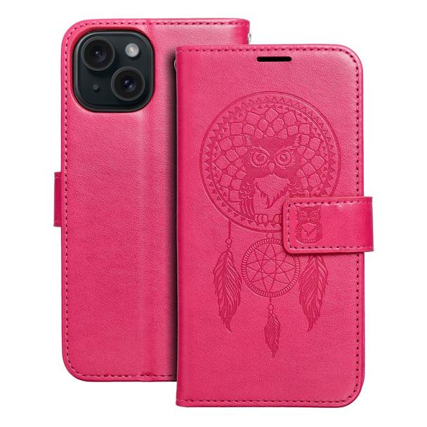 Etui z klapką na iPhone 15 Mezzo Book łapacz snów magenta