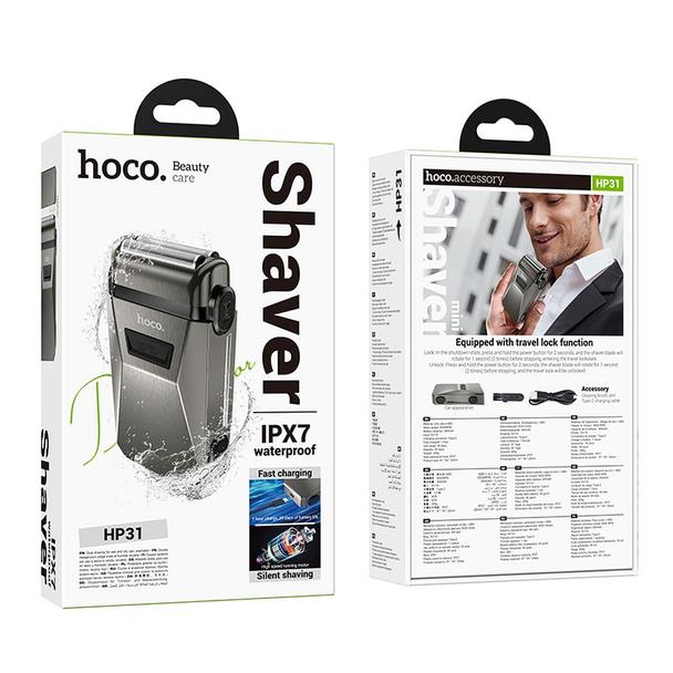 Maszynka do golenia Hoco z podwójnymi ostrzami IPX7 HP31 szara