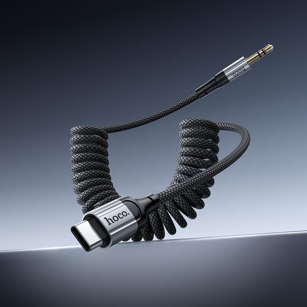 Kabel AUX Jack 3,5 mm do USB C Hoco 1,5 m UPA33B czarny