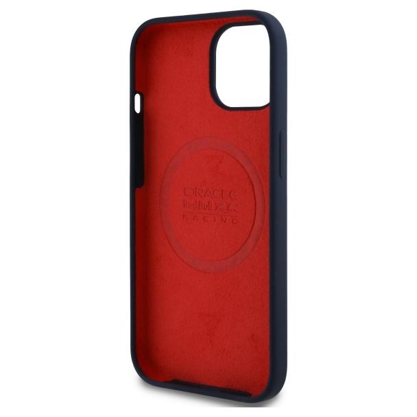 RED BULL futerał do IPHONE 14 kompatybilny z MagSafe RBHMP14S24SIILVR (Silicone red Ring) navy