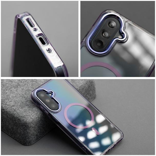 Etui na Samsung A07 / A08 Frame Clear Hybrid Mag Cover zgodny z MagSafe fioletowe