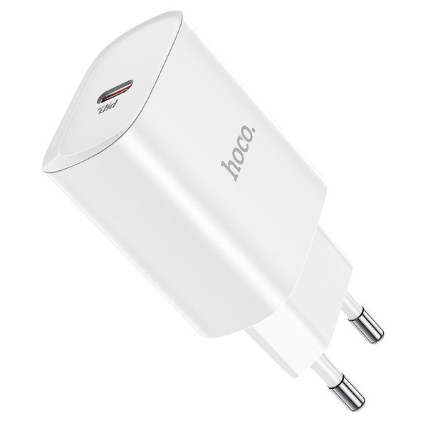 Ładowarka sieciowa do telefonu Hoco USB C PD 20W N14 biała