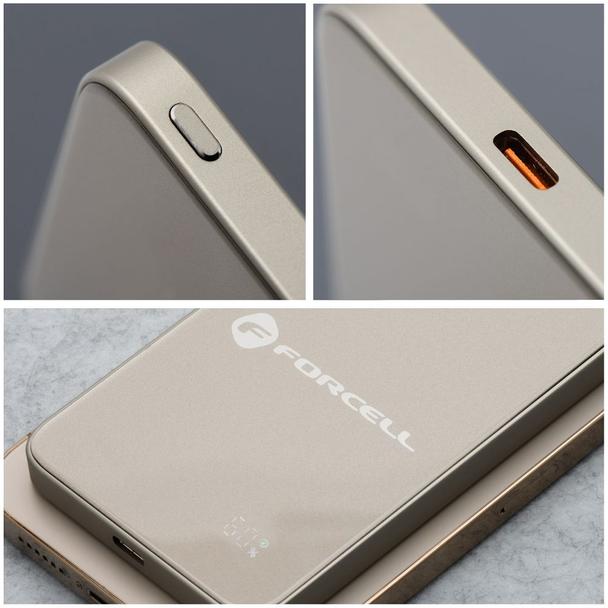 Powerbank zgodny z MagSafe Forcell F-Energy SuperSlim F5K8 QC4.0 PD3.0 15W 5000 mAh tytanowy pustynny 0INT