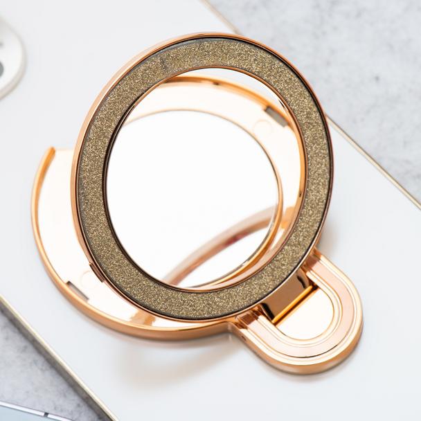 Stojak na telefon CIRCLE MIRROR - naklejany - złoty