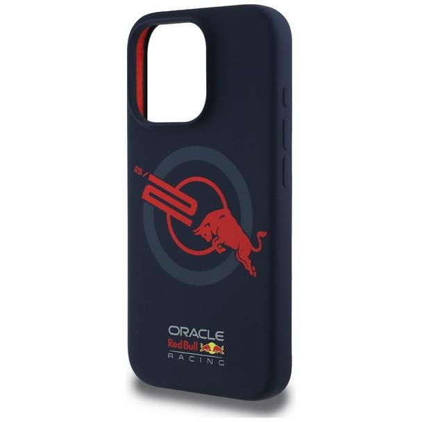RED BULL futerał do IPHONE 16 Pro kompatybilny z MagSafe RBHMP16L24SIOLVR (Silicone ORBR20 Logo Red Lining) navy