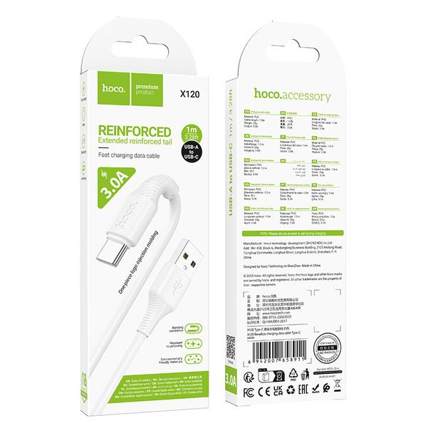 Kabel USB A do USB C Hoco 3A 1 m X120 biały
