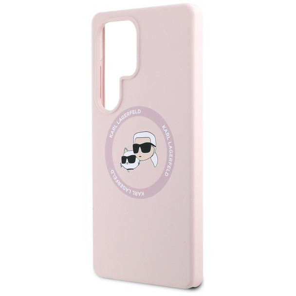 KARL LAGERFELD futerał do SAMSUNG S25 Ultra KLHMS25LSKCHTCP (Magnetic Silicone Double Heads) różowy