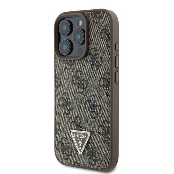 GUESS futerał do IPHONE 16 Pro Max GUHCP16XP4TDPW (PU Leather 4G Triangle Strass) brązowy