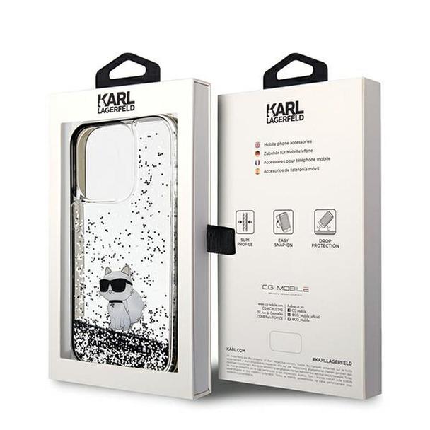 KARL LAGERFELD futerał do IPHONE 14 Pro Max KLHCP14XLKCNSK (Liquid Glitter C) transparentny