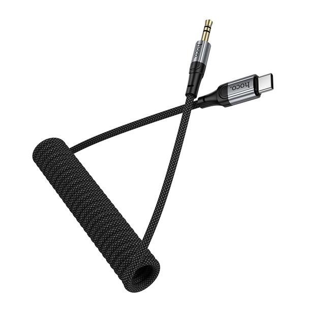 Kabel AUX Jack 3,5 mm do USB C Hoco 1,5 m UPA33B czarny