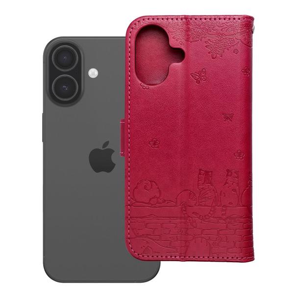 Etui z klapką na iPhone 17 / 18 Mezzo Book koty czerwone