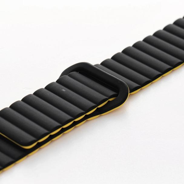 Pasek do zegarka 22 mm Titmo Strap S6 silicone czarny / zółty