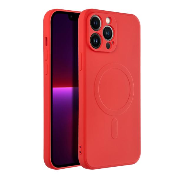 Futerał do iPhone 13 PRO MAX Silicone Mag Cover zgodny z MagSafe czerwony