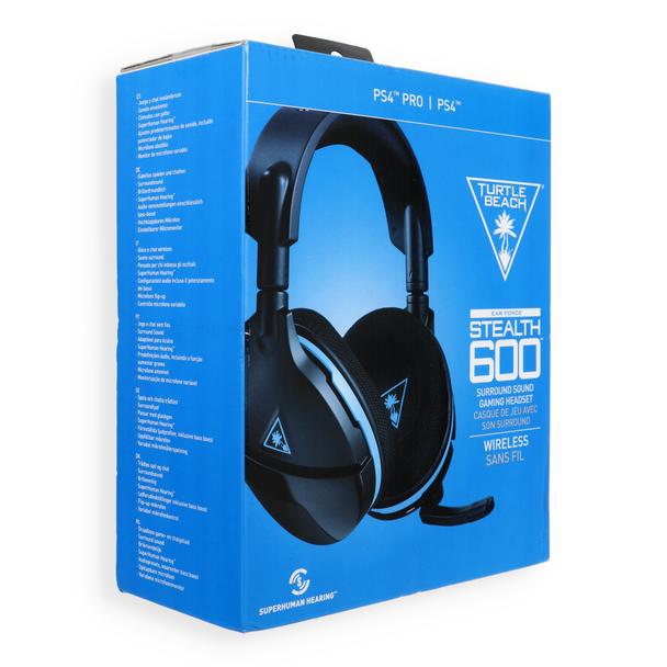 Słuchawki bezprzewodowe nauszne gamingowe Turtle Beach Stealth 600P do PS4 czarno niebieskie